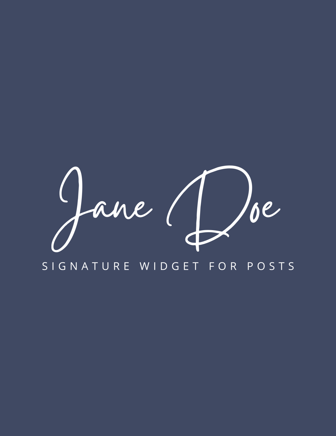 Signature Widget for Posts